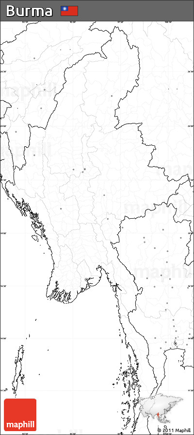 Blank Simple Map of Burma, no labels