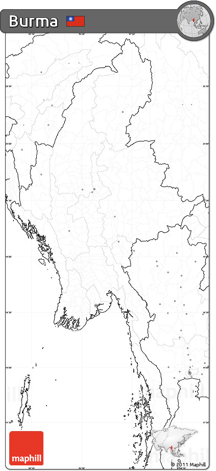 Blank Simple Map of Burma, no labels