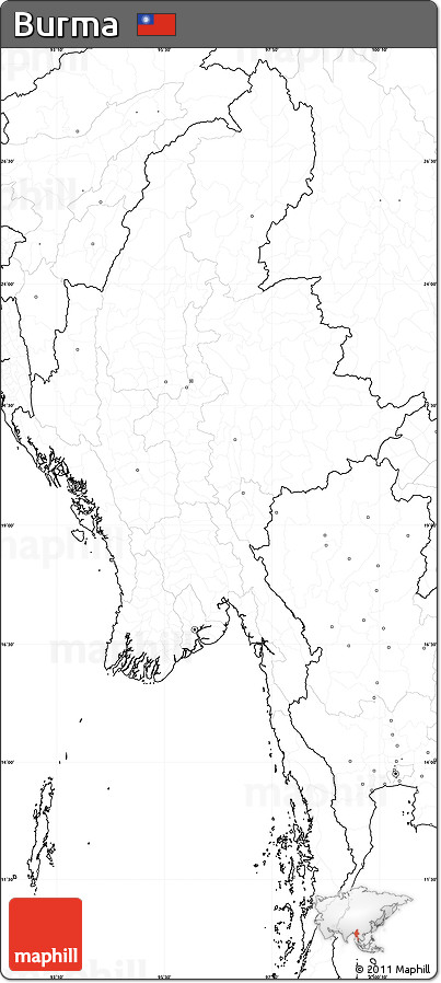 Blank Simple Map of Burma, no labels