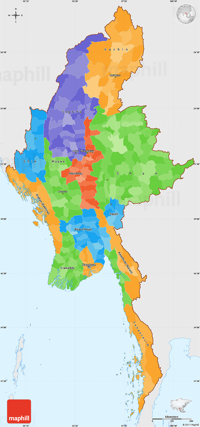 high resolution myanmar map hd