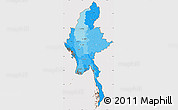 Political Shades Simple Map of Burma, cropped outside