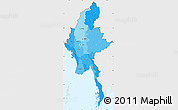 Political Shades Simple Map of Burma, single color outside