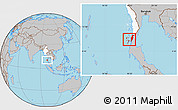 Gray Location Map of Kawthaung, highlighted country