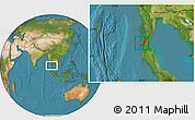 Satellite Location Map of Kawthaung