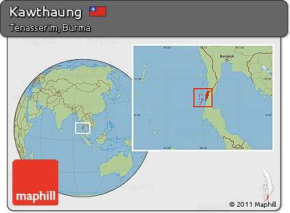 Savanna Style Location Map of Kawthaung