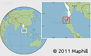 Savanna Style Location Map of Kawthaung, highlighted country