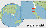 Savanna Style Location Map of Kawthaung, highlighted parent region