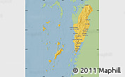 Savanna Style Map of Kawthaung, single color outside