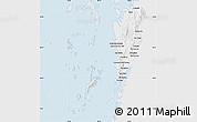 Silver Style Map of Kawthaung, single color outside
