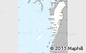 Gray Simple Map of Kawthaung