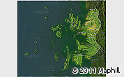 Satellite 3D Map of Mergui, darken