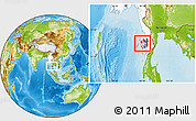 Physical Location Map of Mergui, highlighted country