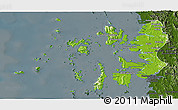 Physical Panoramic Map of Mergui, darken