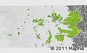 Physical Panoramic Map of Mergui, desaturated