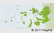 Physical Panoramic Map of Mergui, lighten