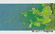 Physical Panoramic Map of Mergui, satellite outside