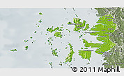 Physical Panoramic Map of Mergui, semi-desaturated