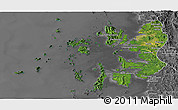Satellite Panoramic Map of Mergui, desaturated