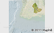 Satellite 3D Map of Yangon (Rangoon), lighten