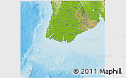 Satellite 3D Map of Yangon (Rangoon), physical outside