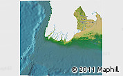 Satellite 3D Map of Yangon (Rangoon), single color outside