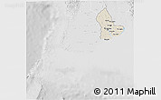 Shaded Relief 3D Map of Yangon (Rangoon), lighten, desaturated