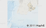 Shaded Relief 3D Map of Yangon (Rangoon), lighten