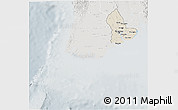 Shaded Relief 3D Map of Yangon (Rangoon), lighten, semi-desaturated