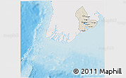 Shaded Relief 3D Map of Yangon (Rangoon), single color outside