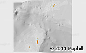 Political 3D Map of Cocos Islands, desaturated