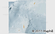 Political 3D Map of Cocos Islands, semi-desaturated
