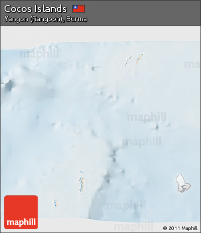 Shaded Relief 3D Map of Cocos Islands, lighten