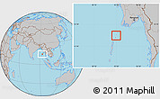 Gray Location Map of Cocos Islands