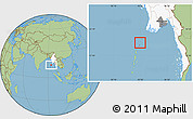 Savanna Style Location Map of Cocos Islands, highlighted country, highlighted parent region