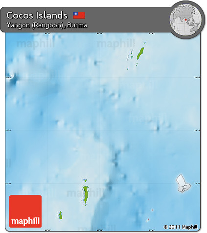 Physical Map of Cocos Islands