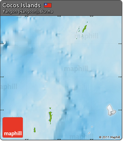 Physical Map of Cocos Islands