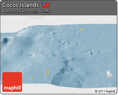 Savanna Style Panoramic Map of Cocos Islands