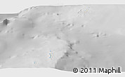 Shaded Relief Panoramic Map of Cocos Islands, desaturated