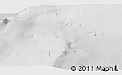 Shaded Relief Panoramic Map of Cocos Islands, lighten, desaturated