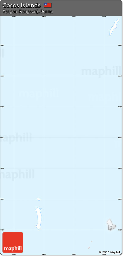 Gray Simple Map of Cocos Islands