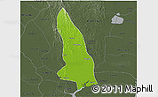 Physical 3D Map of Hlegu, darken, semi-desaturated