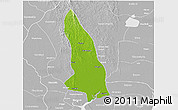 Physical 3D Map of Hlegu, lighten, desaturated