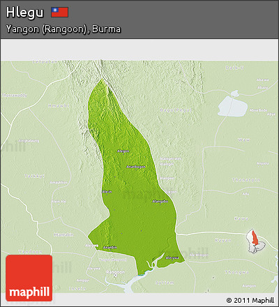 Physical 3D Map of Hlegu, lighten