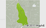 Physical 3D Map of Hlegu, lighten, semi-desaturated