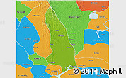 Physical 3D Map of Hlegu, political outside