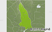 Physical 3D Map of Hlegu, semi-desaturated