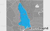 Political 3D Map of Hlegu, desaturated