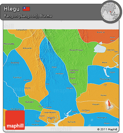 Political 3D Map of Hlegu