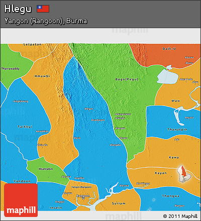 Political 3D Map of Hlegu