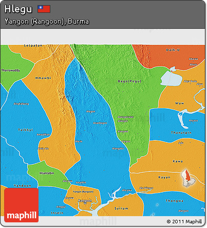 Political 3D Map of Hlegu